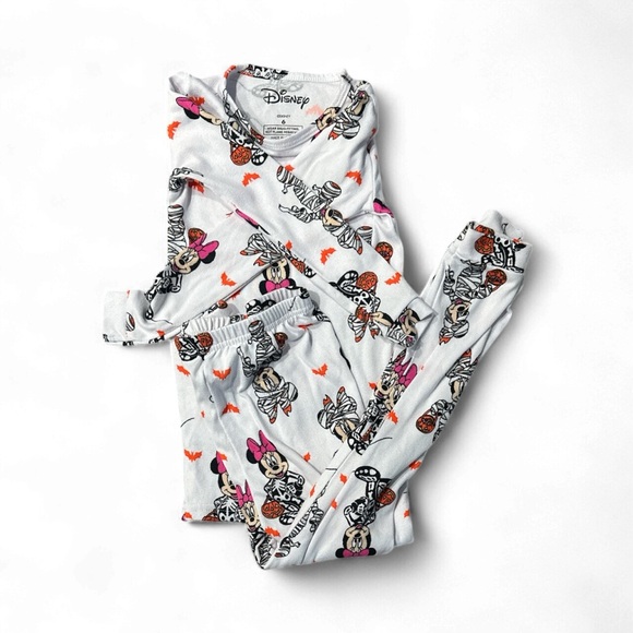 Disney Other - Disney Skeleton and Pumpkin Pajama Set - White and Pink